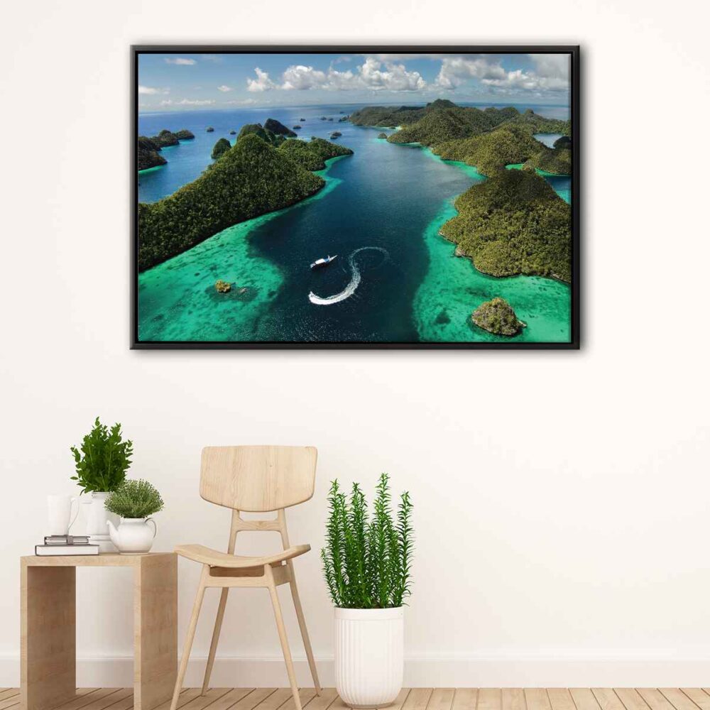 hawaii islands floating frame canvas