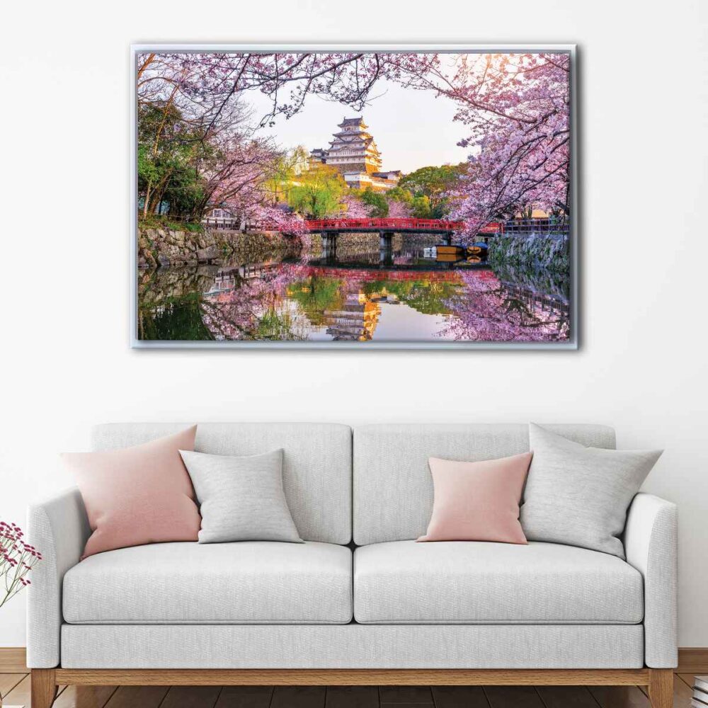 tableau château de Himeji avec cadre flottant