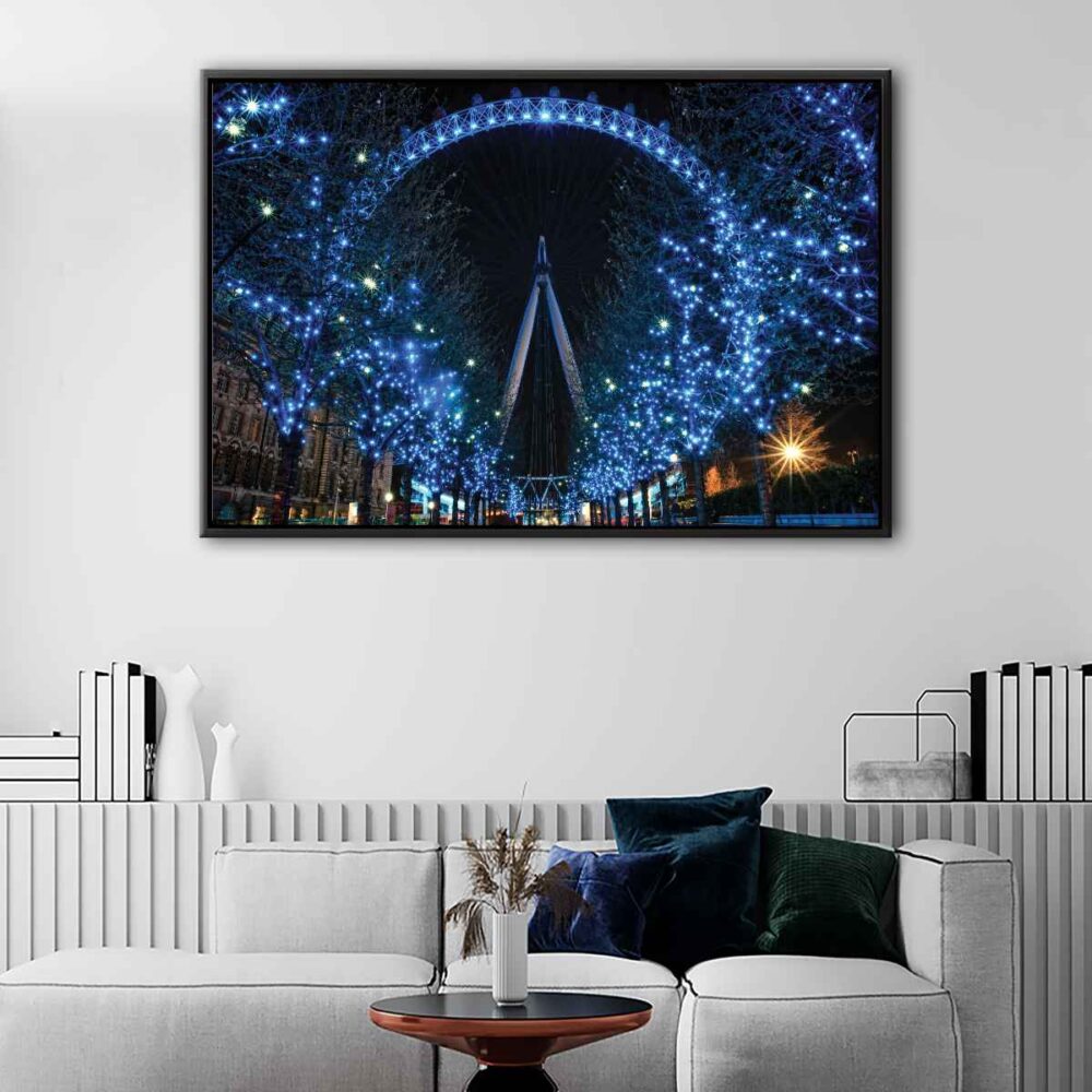 london eye floating frame canvas