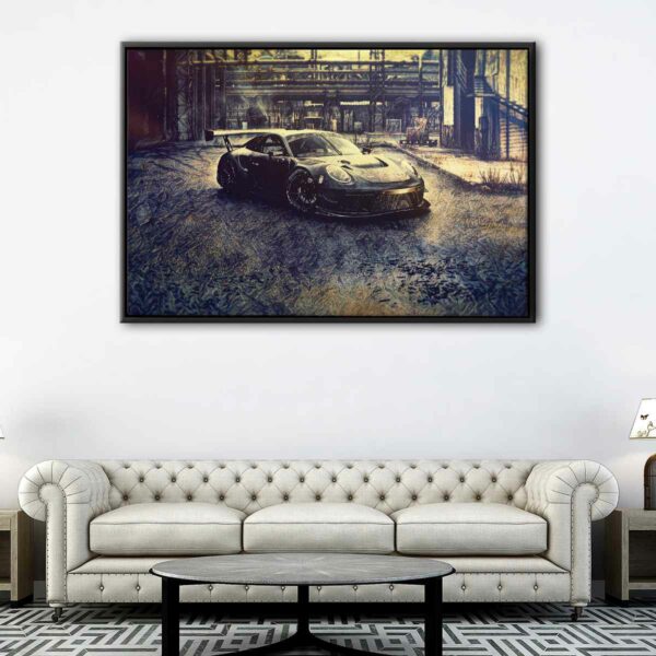 porsche 911 floating frame canvas