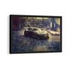 porsche 911 framed canvas black frame