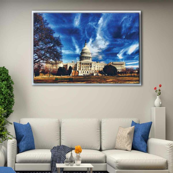 the white house floating frame canvas