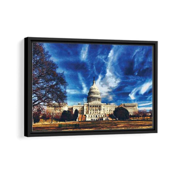 the white house framed canvas black frame