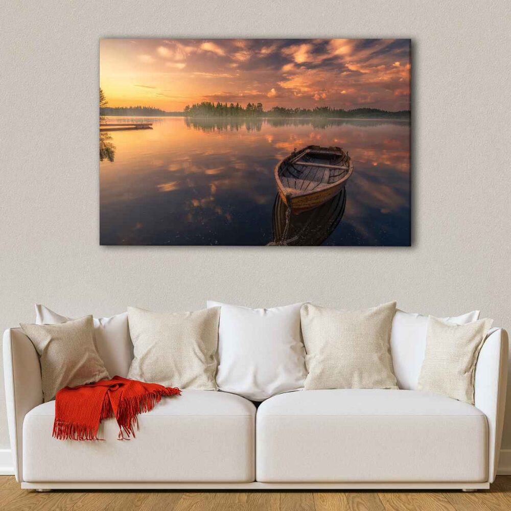 1 panel lake ringerike canvas art