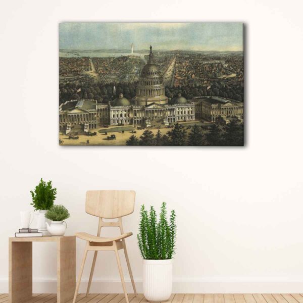 1 panels old washington dc canvas art