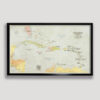 Classic push pin Caribbean map - Black frame