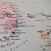 Colorful push pin Caribbean map North coast details