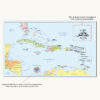 Colorful push pin Caribbean map detailed