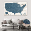 Rustic push pin usa map