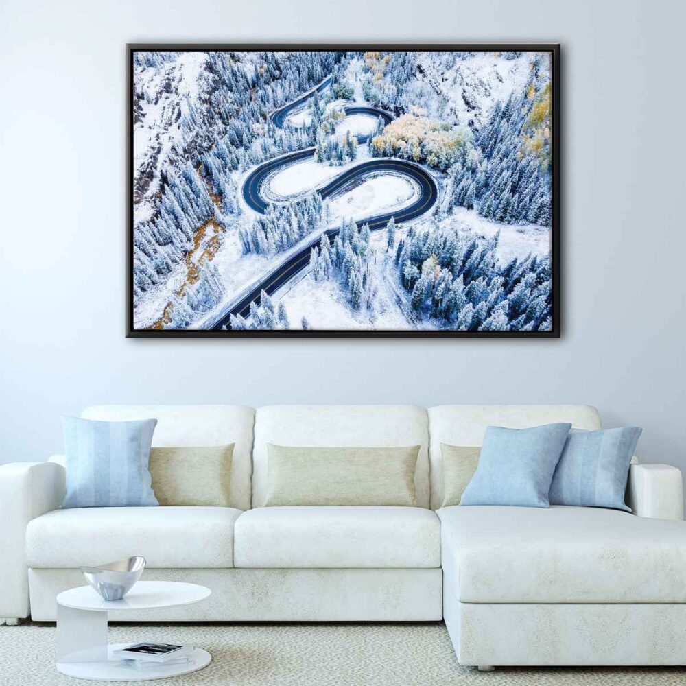 red mountain pass floating frame canvas