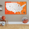 USA Basketball push pin map featured