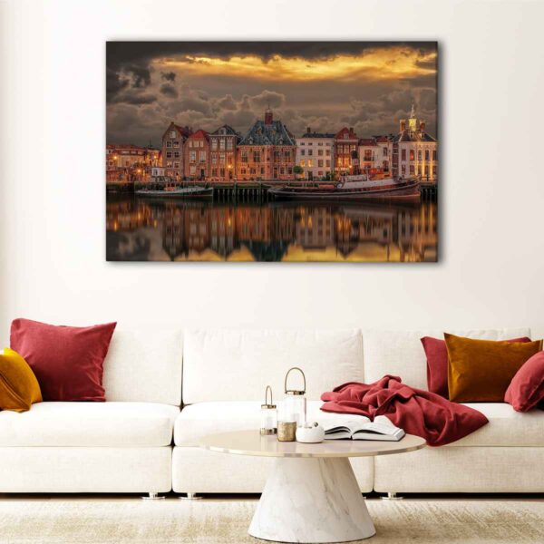 1 panel old port of maassluis canvas art