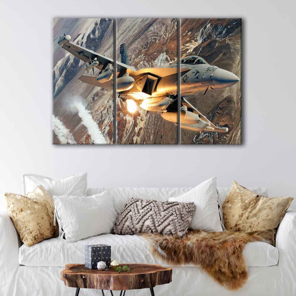 3 panels f18 hornet canvas art