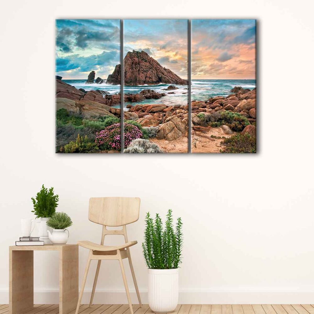 3 panels west beach australia canvas art