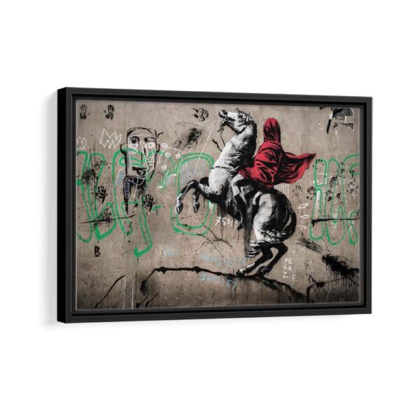 horse rider framed canvas black frame