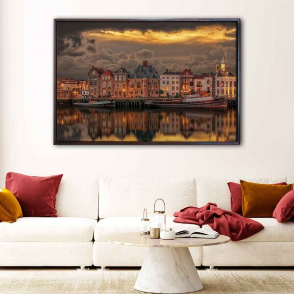 old port of maassluis floating frame canvas