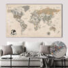 Vintage world push pin map featured