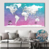 Water Color push pin world map featured
