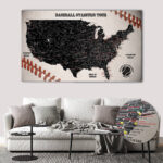 Baseball push pin usa map featured