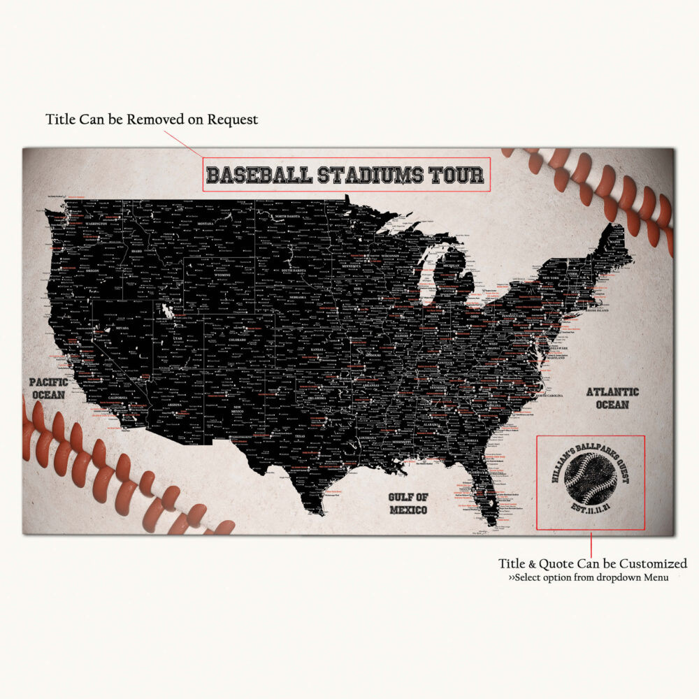 Baseball usa map detailed