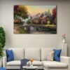 1 panel cobblestone bridge canvas art