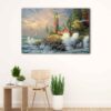 1 panel luxury lighthouse sunset canvas art