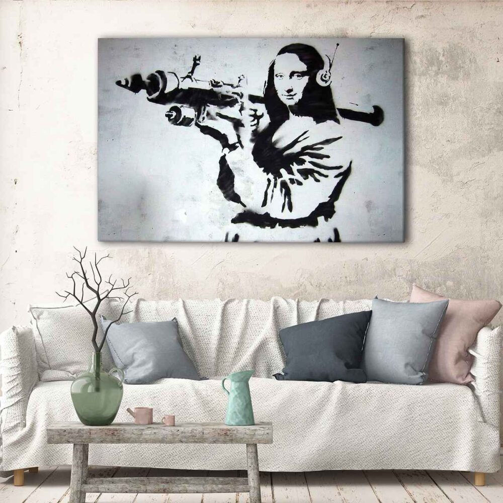 1 panel mona lisa graffiti canvas art