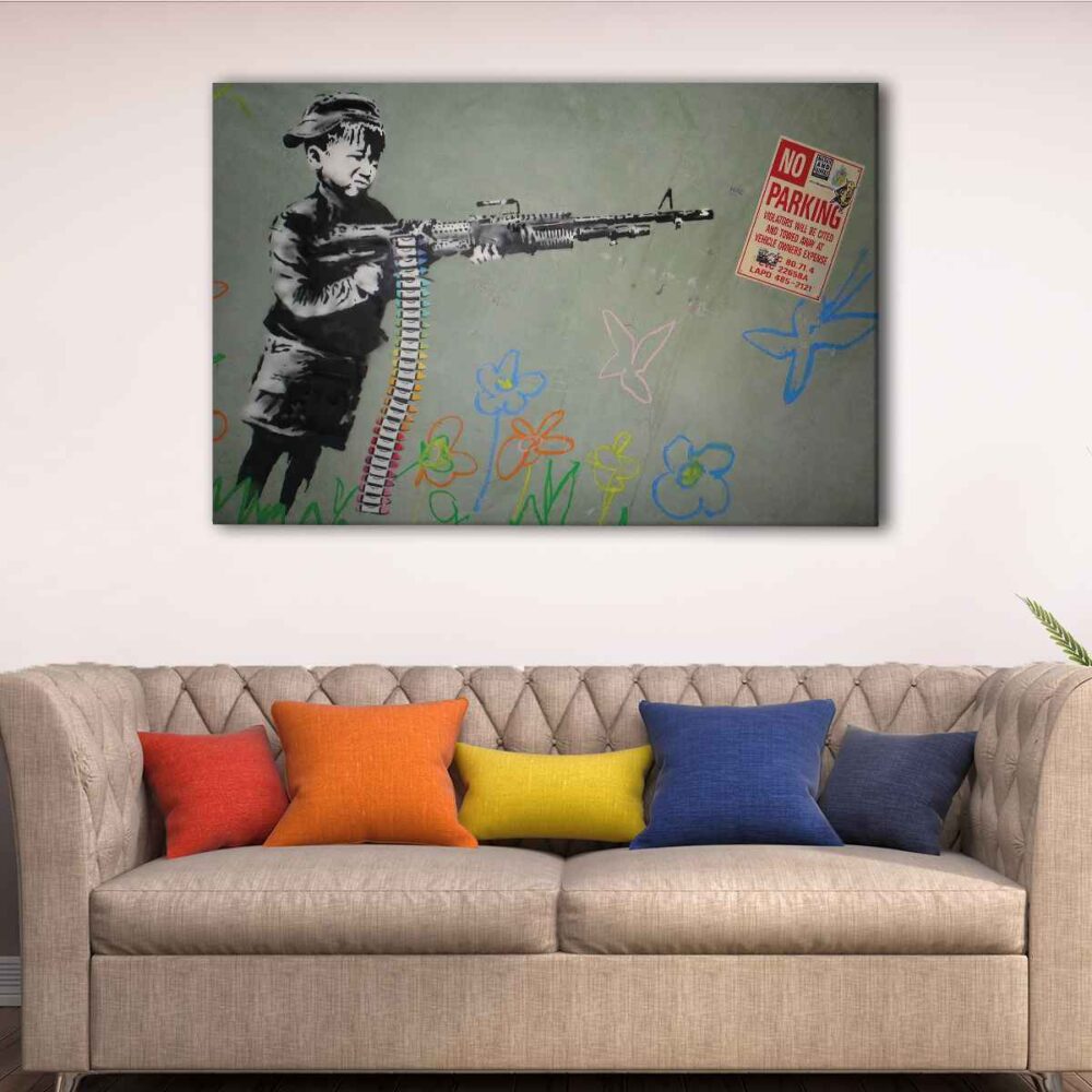 1 panel parking graffiti canvas art