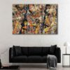 3 panels blue poles canvas art