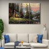 3 panels thomas kinkade peaceful retreat canvas art