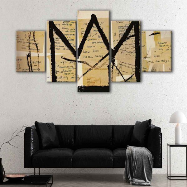 5 panels crown canvas art