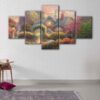 5 panels rosebud cottage canvas art