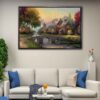 cobblestone bridge floating frame canvas