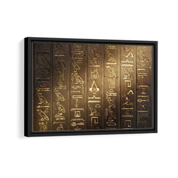 egyptian hieroglyphs framed canvas black frame