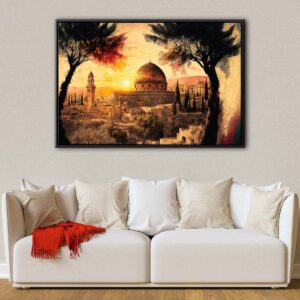 jerusalem floating frame canvas