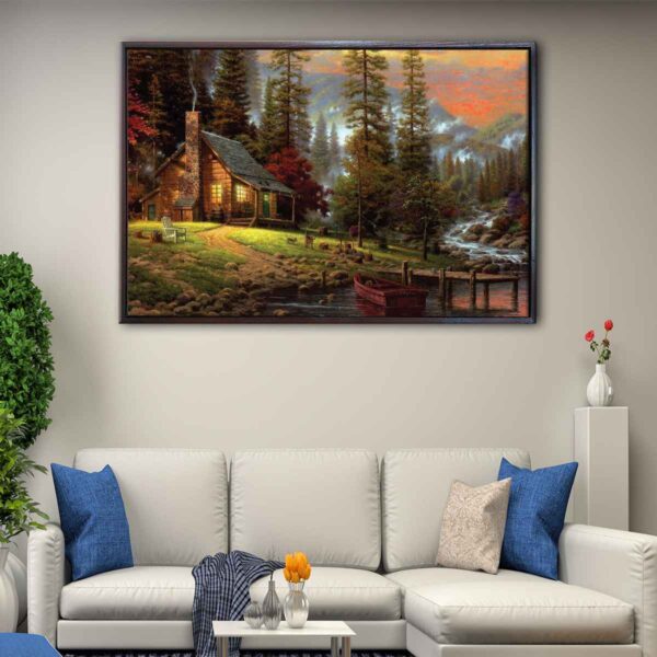 peaceful retreat floating frame canvas