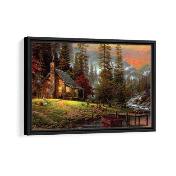 peaceful retreat framed canvas black frame