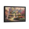 rosebud cottage framed canvas black frame