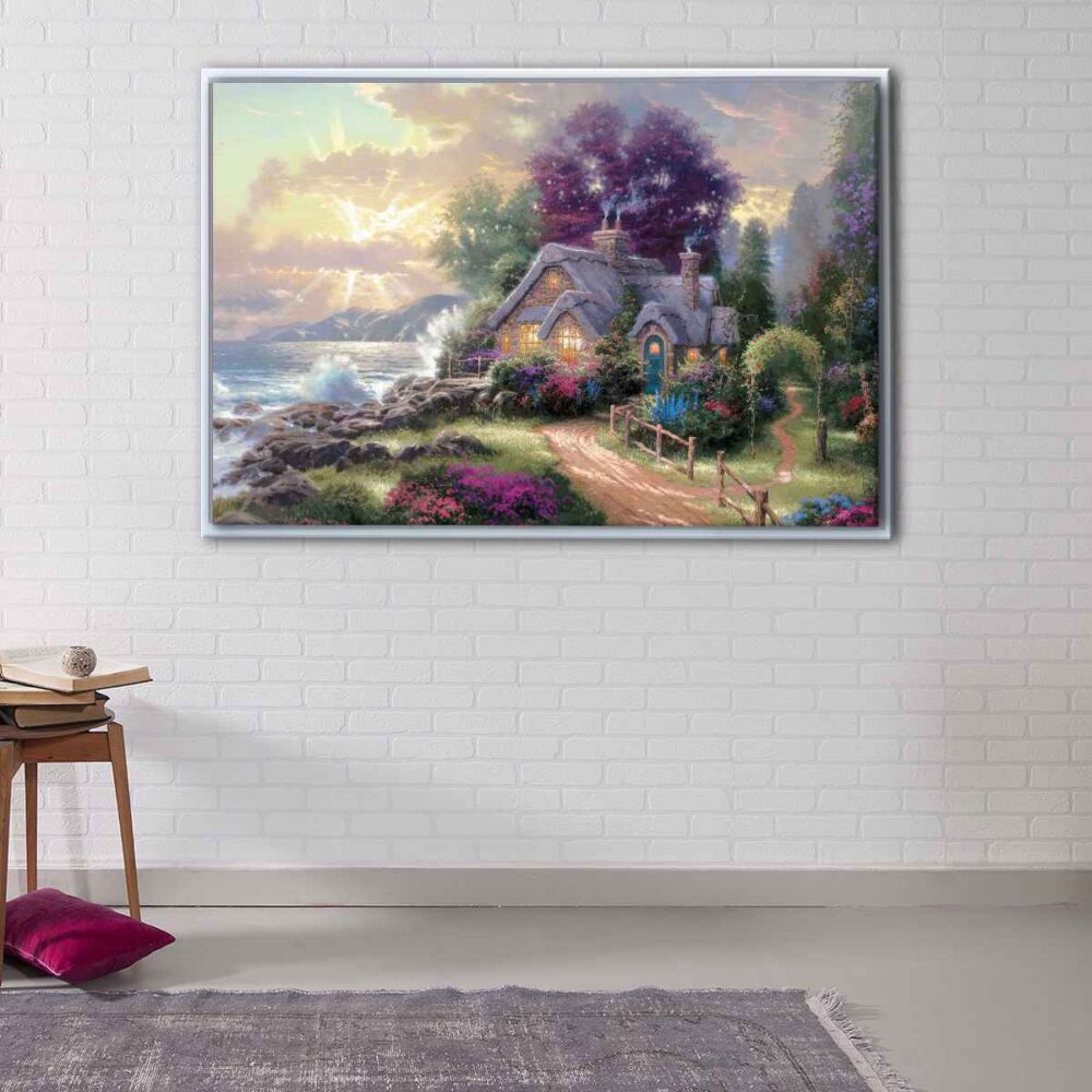 seaside hideaway floating frame canvas