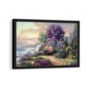 seaside hideaway framed canvas black frame