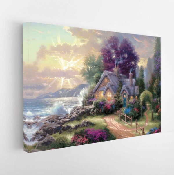 seaside hideaway stretched canvas