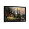 thomas kinkade peaceful retreat framed canvas black frame