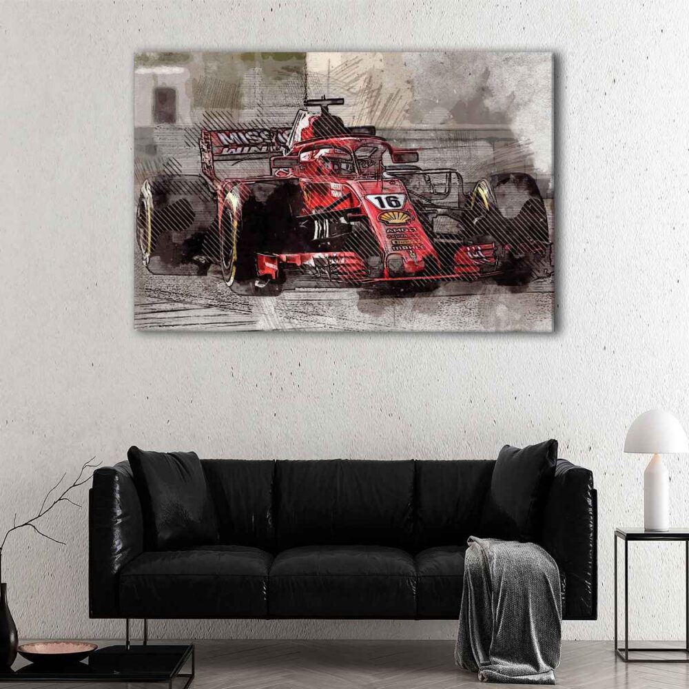 1 panel charles leclerc f1 canvas art