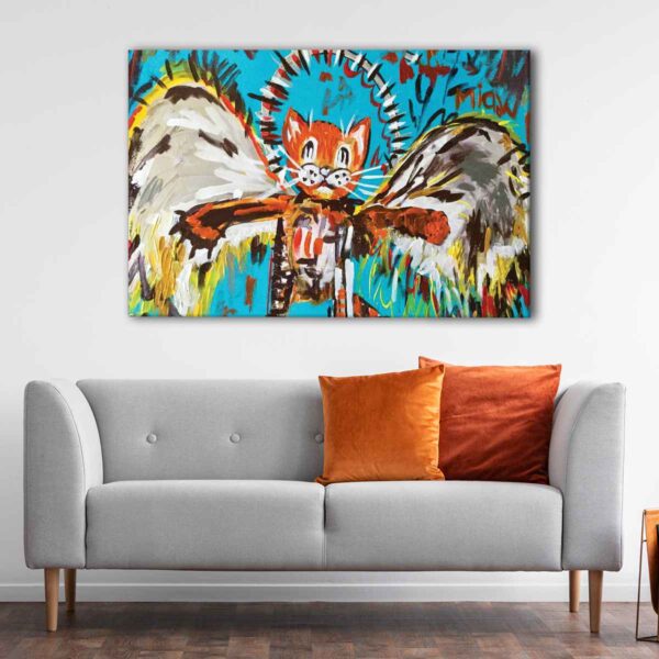 1 panel fallen cat canvas art