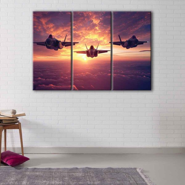 3 panels f22 raptor canvas art