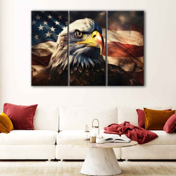 3 panels majestic bald eagle canvas art