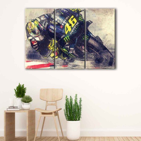 3 panels rossi motogp canvas art