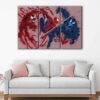 3 panels the spider abstract canvas art