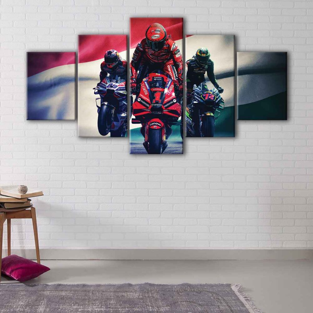 5 panels biker boyz canvas art