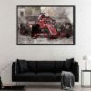 charles leclerc f1 floating frame canvas